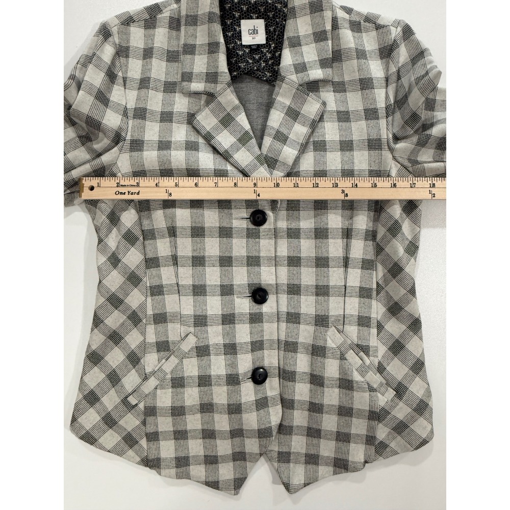 Cabi 5292 Valentina Checked Ponte Knit Blazer Jacket Women's Size 10 W453 - Picture 7 of 9